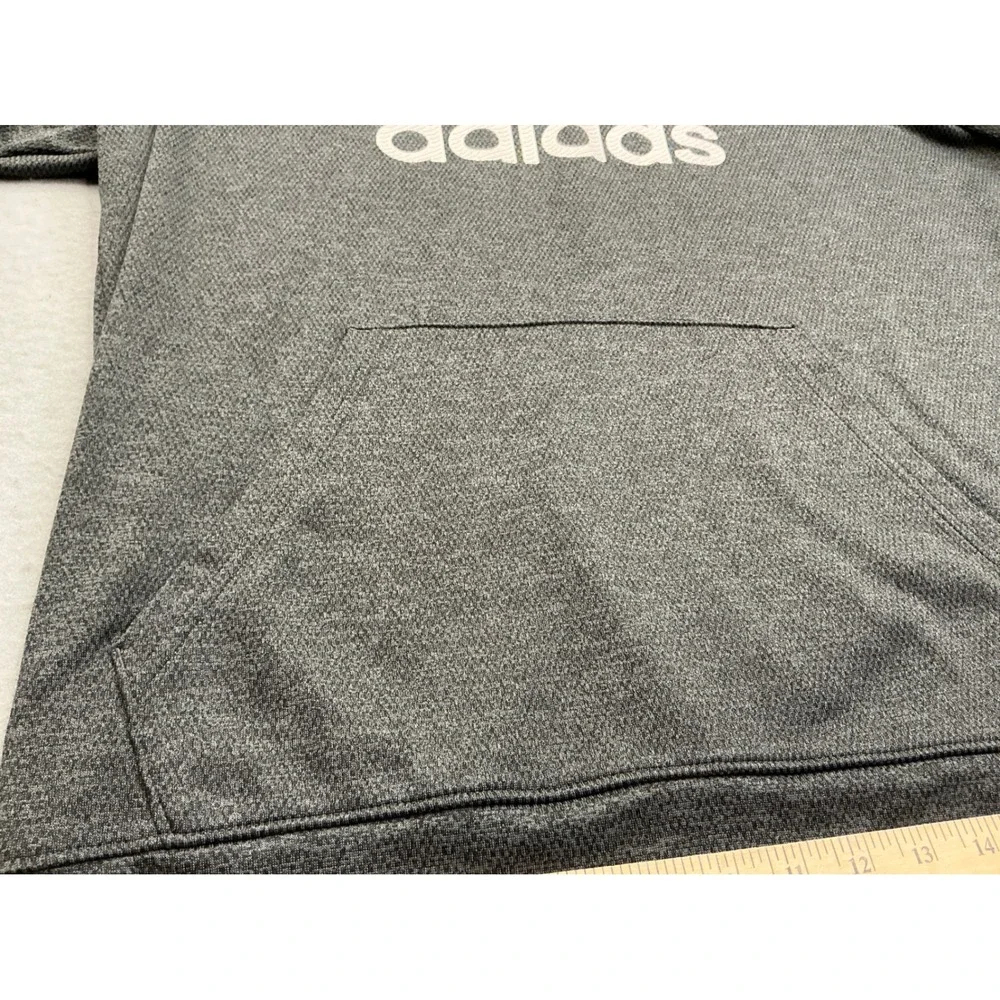 Adidas‎ ClimaWarm Hoodie Pullover Gray Heather Logo Mens XL Athletic DU7916